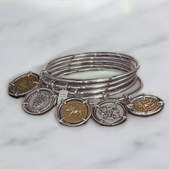 Vintage Elizabeth Taylor 6-Piece Roman Coin Necklace and Bracelet  Set - NIB - Picture 5 of 13